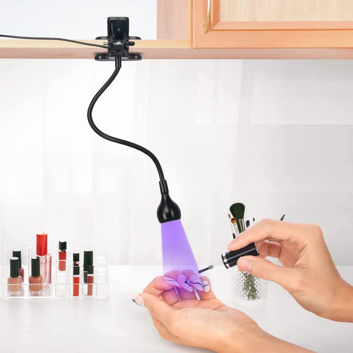 mlogiroa Clip On UV Nail Lamp, Gooseneck Nail Dryer