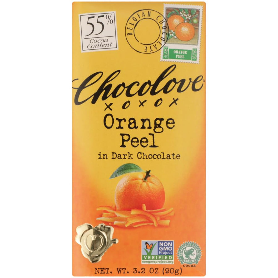 Chocolove Dark Chocolate Bar, Orange Peel