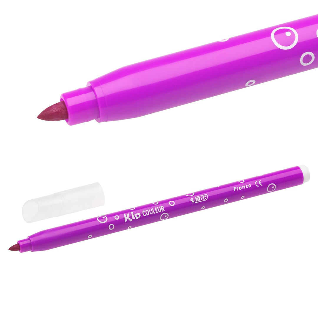 BIC Kids Kid Couleur Felt Tip Colouring Pens, Assorted Colours, 12 Count
