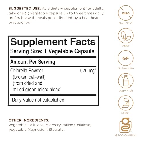 Solgar Chlorella Vegetable Capsules, 100 Count