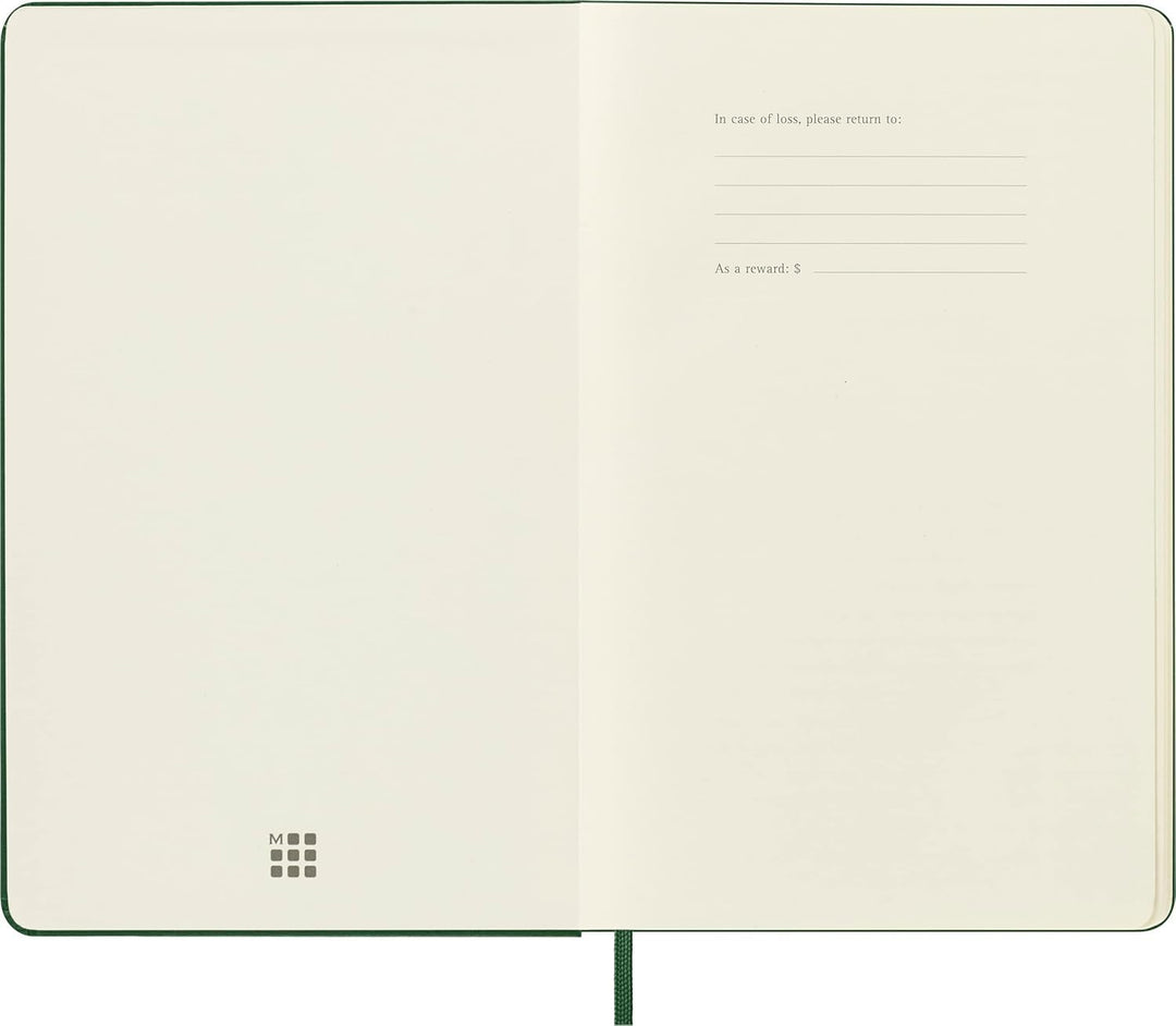 Moleskine Classic Plain Paper Notebook, Myrtle Green, Large