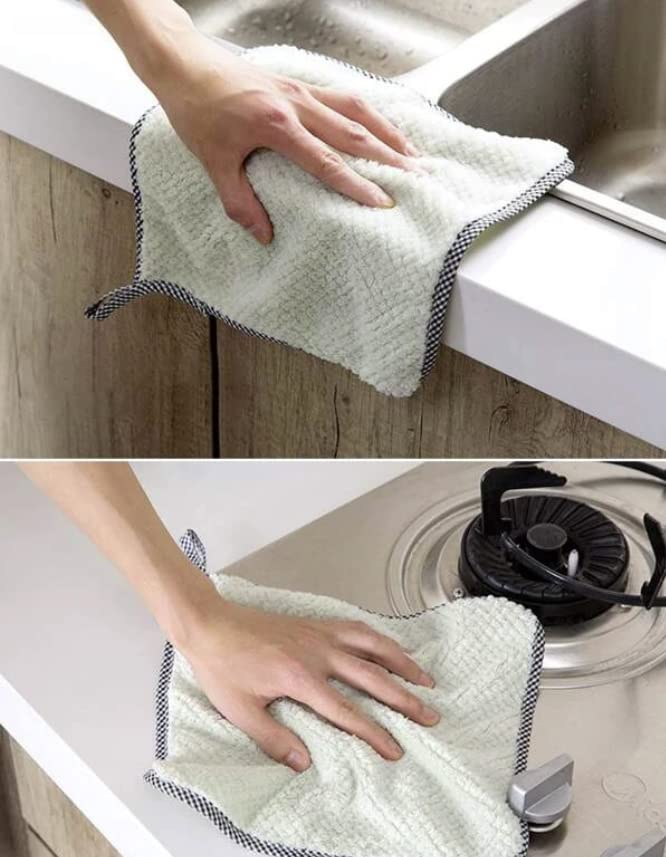 Generic Absorbent Non-Stick Dishwashing Cloth, Random Color, 5 Count