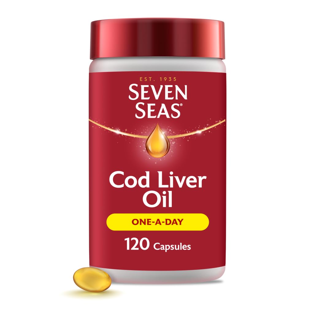 Seven Seas Pure Cod Liver Oil Capsules, 120 Count