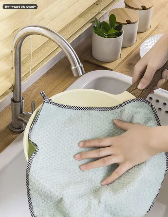 Generic Absorbent Non-Stick Dishwashing Cloth, Random Color, 5 Count