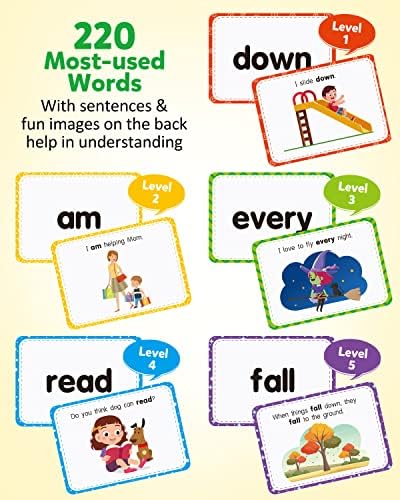 Coogam Sight Words Educational Flashcards, 220 Count