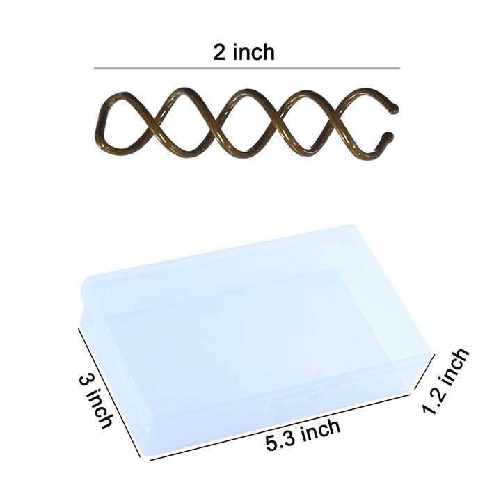 MAORULU Spiral Bobby Pins, Brown, 20 Count