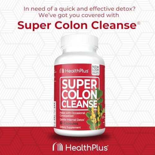 Health Plus Super Colon Cleanse Capsules, 500 mg, 60 Count