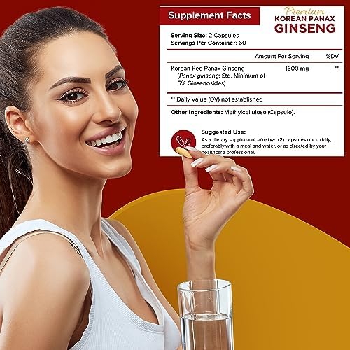 NutriFlair Korean Red Panax Ginseng, 1600 mg, 120 Count