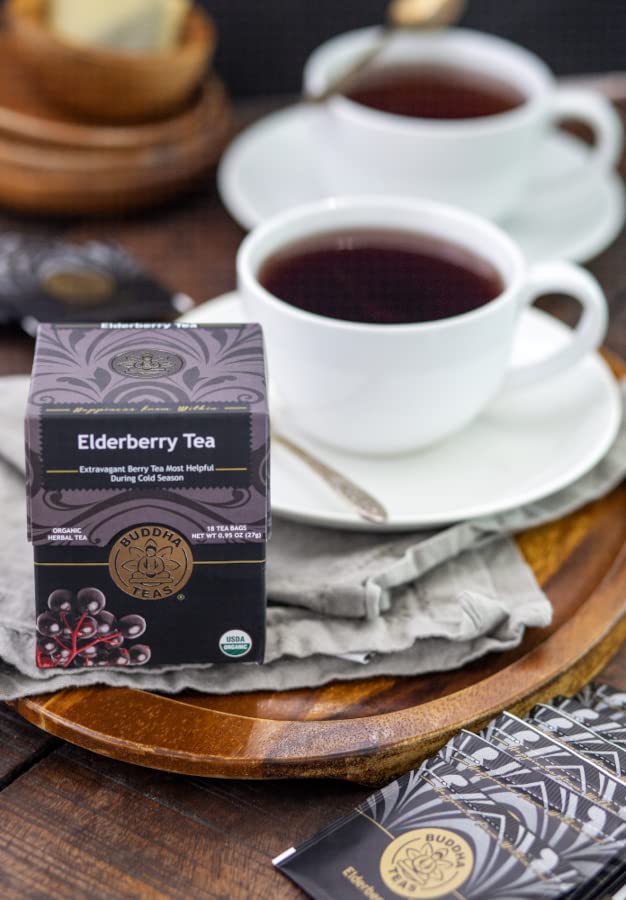 Buddha Teas Organic Elderberry Herbal Tea, Caffeine Free