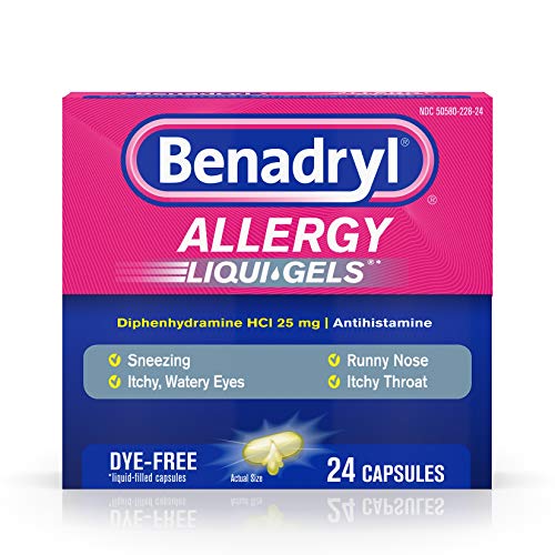 Benadryl Allergy Softgels, Dye-Free, 24 Count