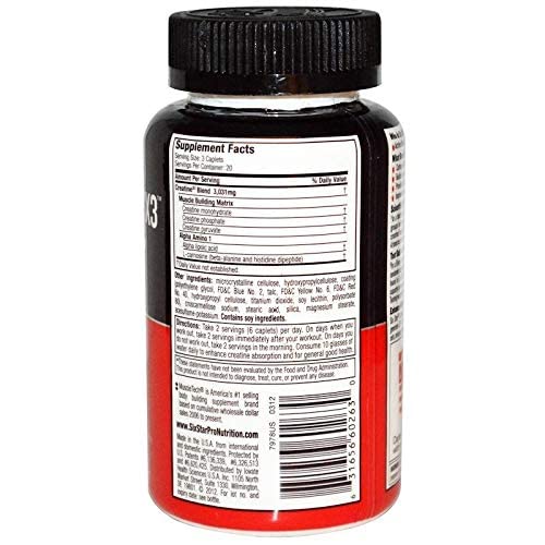 Six Star Pro Nutrition Creatine X3 Elite Series, 60 Count
