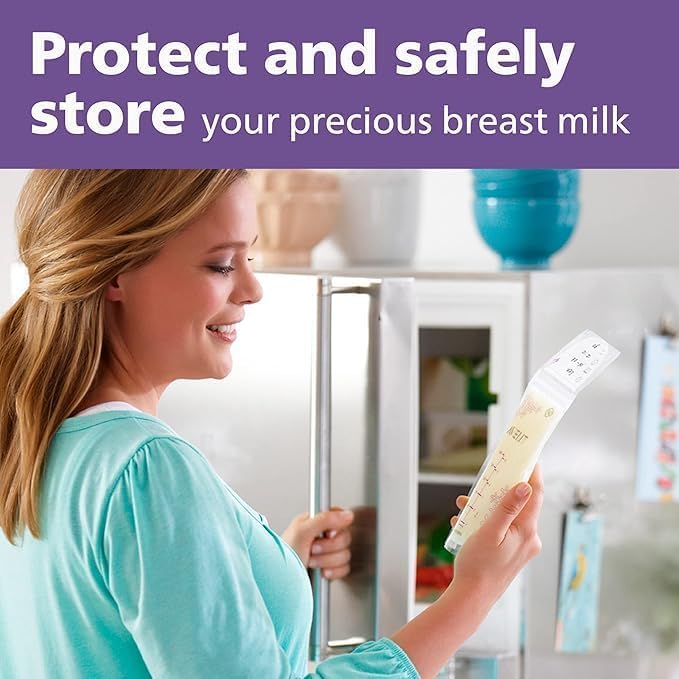 Philips Avent Breast Milk Storage Bags, Clear, 6 oz, 50 Count