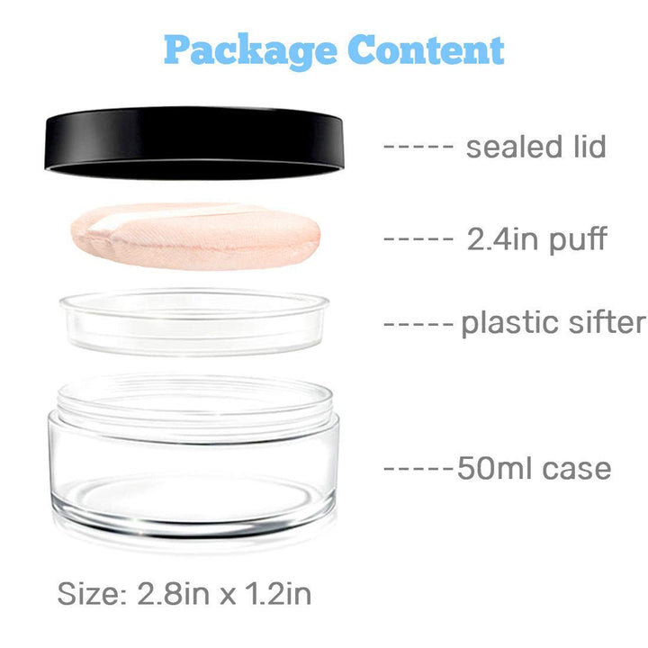 Kalevel Empty Makeup Powder Container, 50 ml