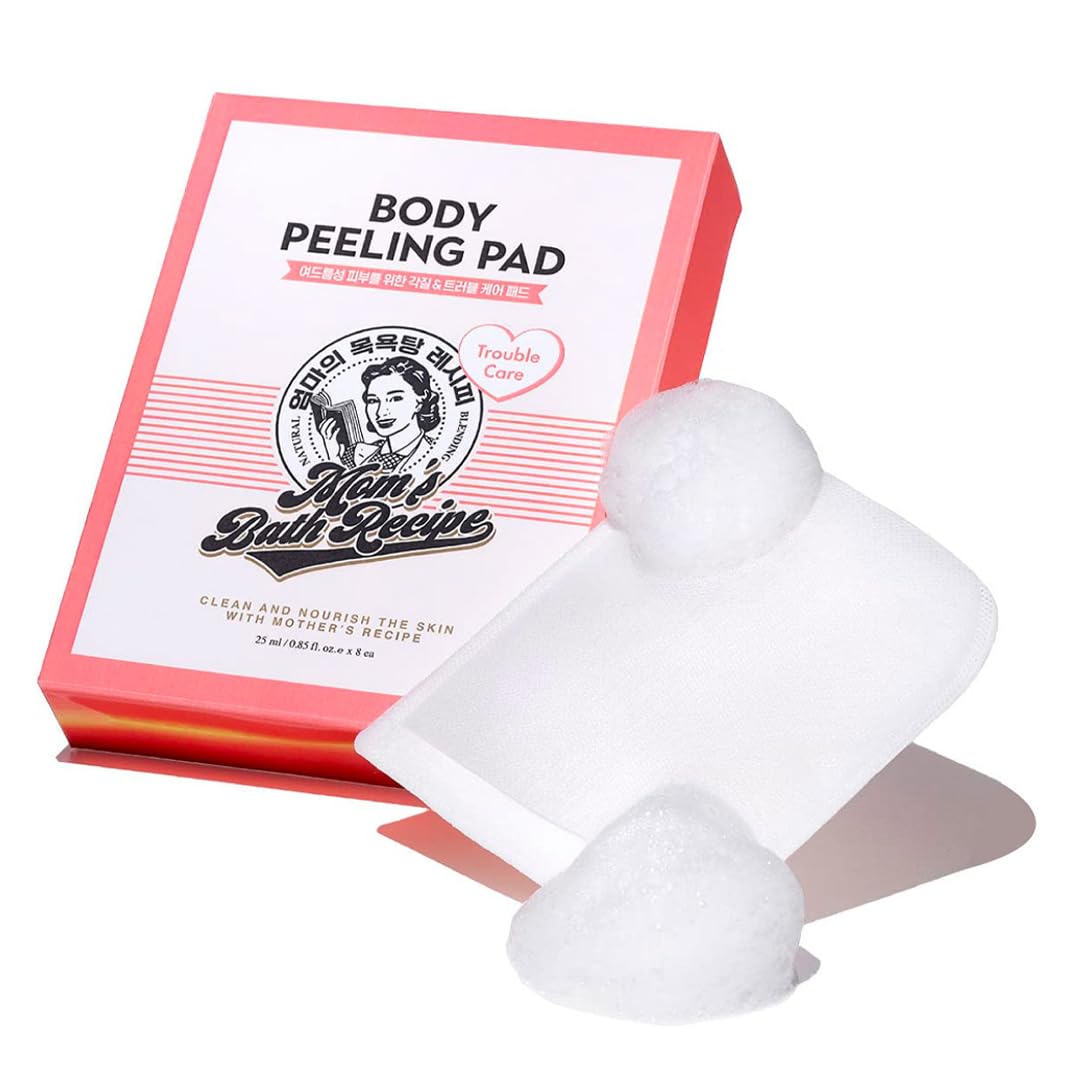 Mom's Bath Recipe Body Peeling Pad And Exfoliating Mitts, Acne Care, 8 Count