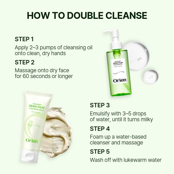 Orien Mugwort Zero Film Cleansing Oil, 6.76 fl oz