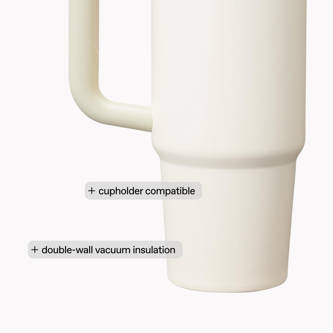STANLEY Quencher H2.0 Tumbler with Handle and Straw, Rose Quartz, 14 oz