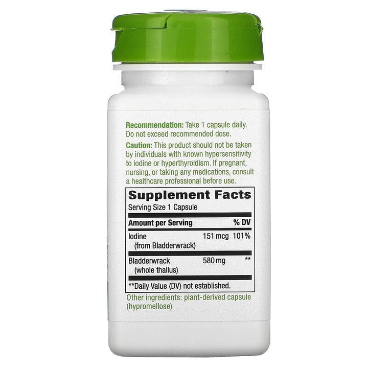 Nature's Way Bladderwrack Whole Thallus, 580 mg, 100 Count, Pack of 2