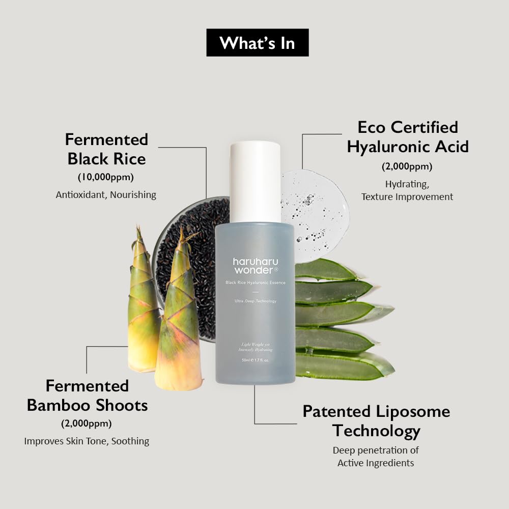 Haru Haru Wonder Black Rice Hyaluronic Essence, 1.6 fl oz
