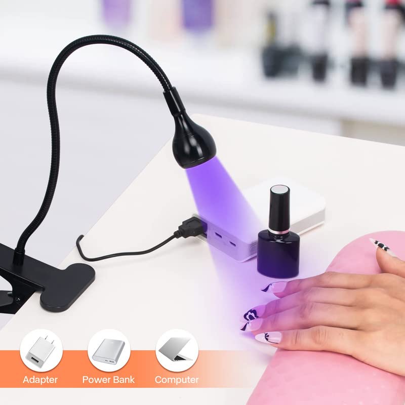 mlogiroa Clip On UV Nail Lamp, Gooseneck Nail Dryer