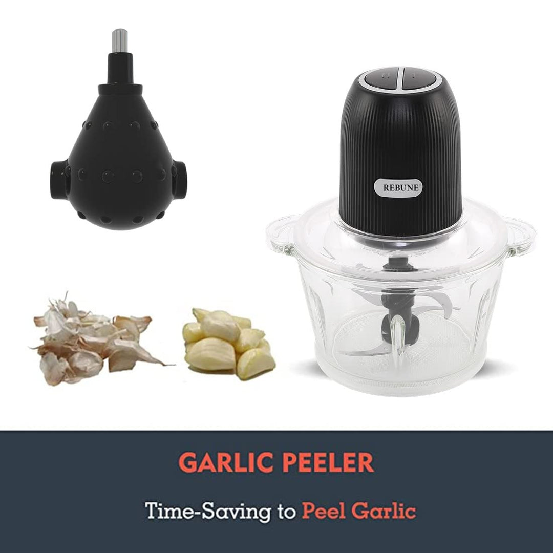 REBUNE Electric Food Chopper, Black, 2 l