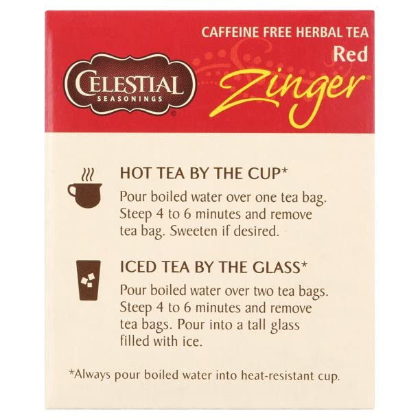 Celestial Seasonings Red Zinger Herbal Tea, Caffeine Free, 20 Count