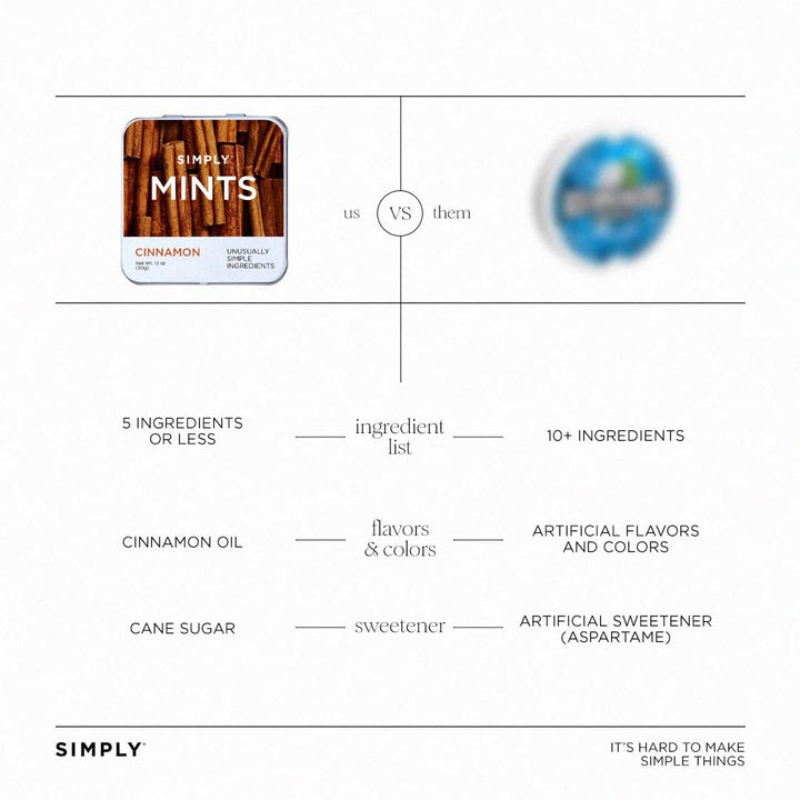 Simply Gum Breath Mints, Cinnamon, 6 Count