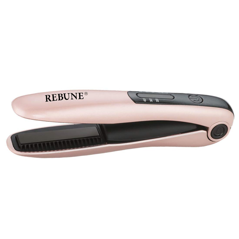 REBUNE Ceramic Hair Straightener RE-2203, Wireless Mini Rechargeable, USB