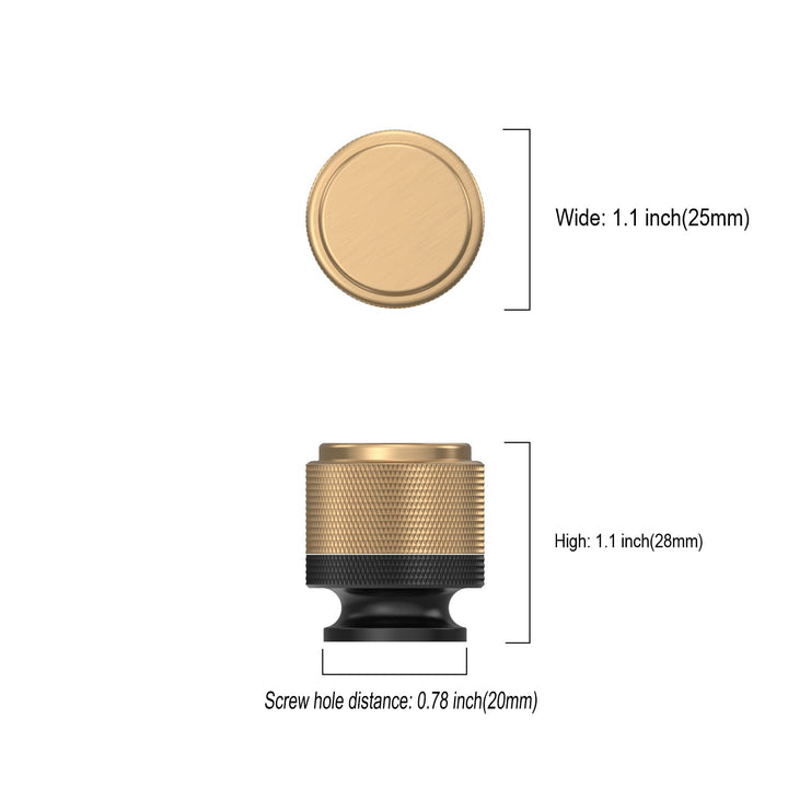 Asidrama Cabinet Knobs, Matte Black and Champagne Bronze, 10 Count