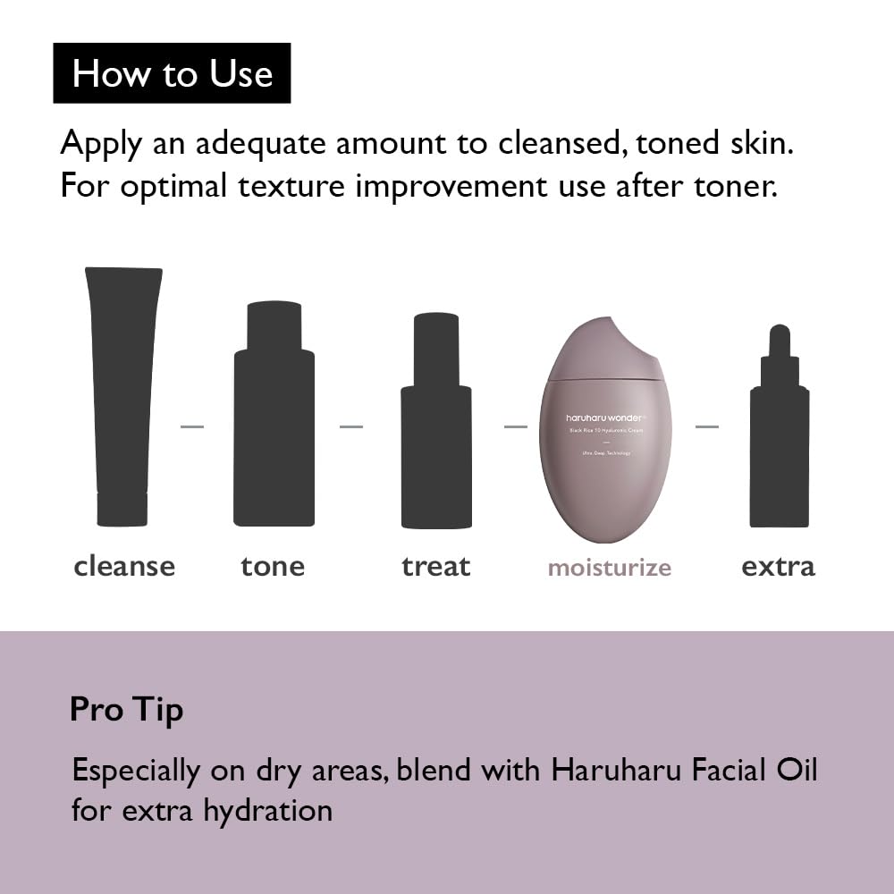 HARUHARU Black Rice 10 Hyaluronic Cream, 1.6 fl oz (50 ml)