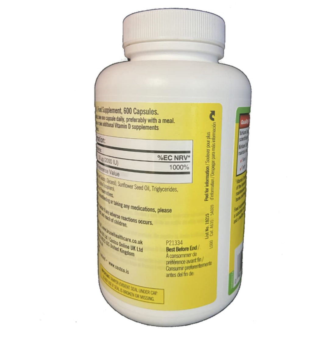 Kirkland Signature Vitamin D3, 2000 IU, 600 Count