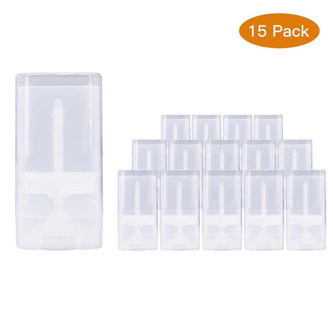 Healthcom Empty Deodorant Containers, Clear, 15 ml, 15 Count