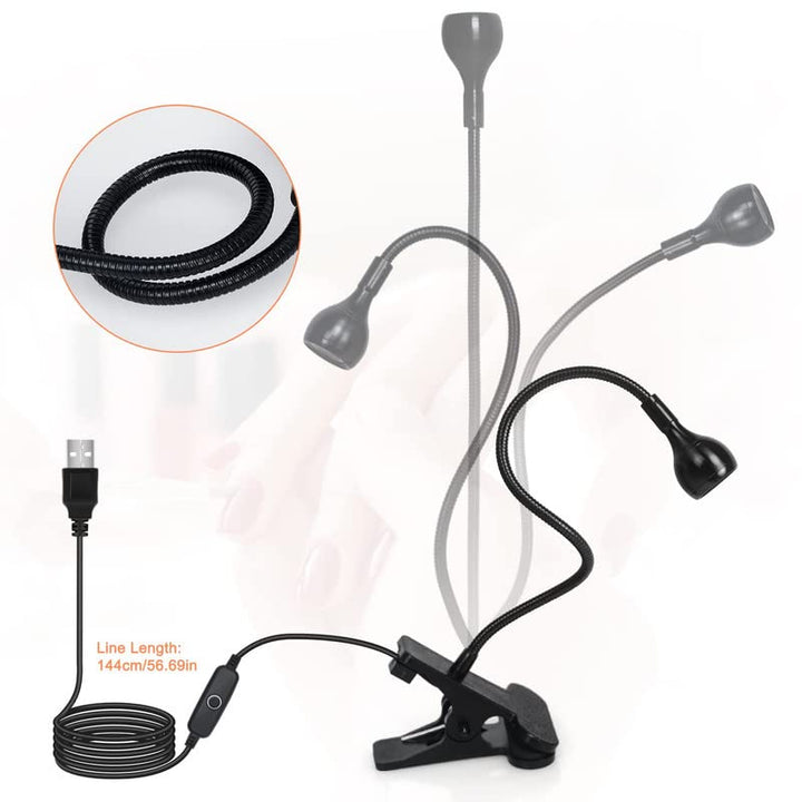 mlogiroa Clip On UV Nail Lamp, Gooseneck Nail Dryer