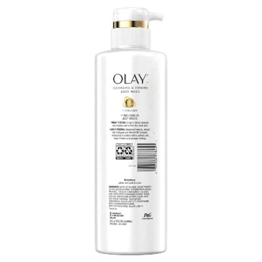 Olay Cleansing & Firming Body Wash with Vitamin B3 and Collagen, 17.9 fl oz