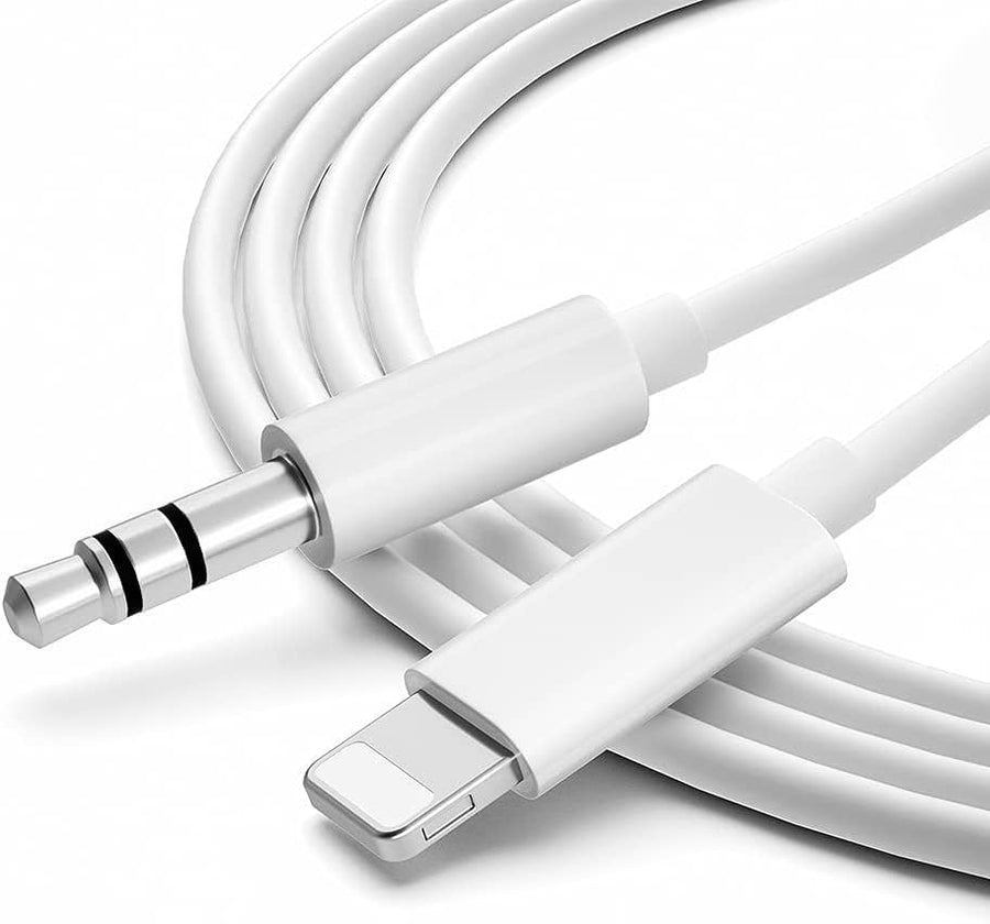 Mixfly Lightning to 3.5mm AUX Audio Cable, White, 3.3ft