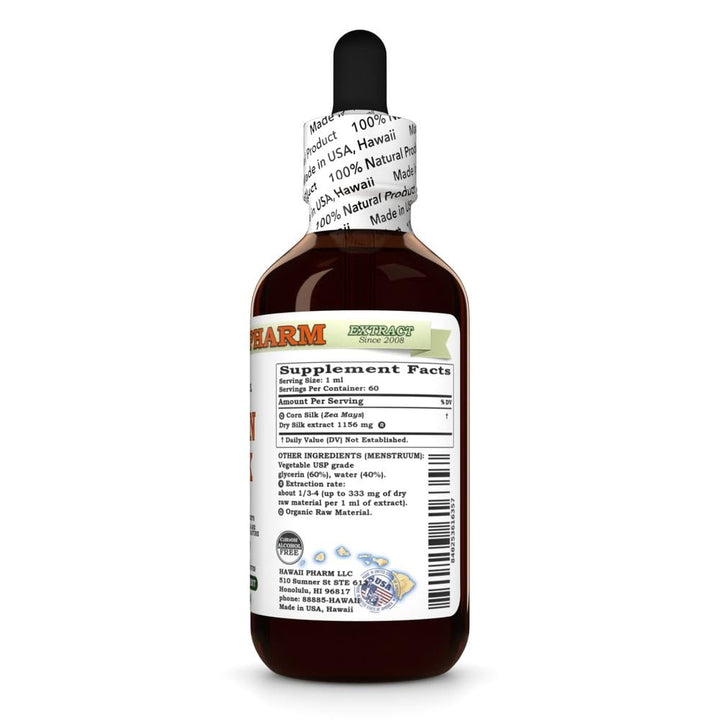 HawaiiPharm Corn Silk Alcohol-Free Liquid Extract, Organic, 2 fl oz