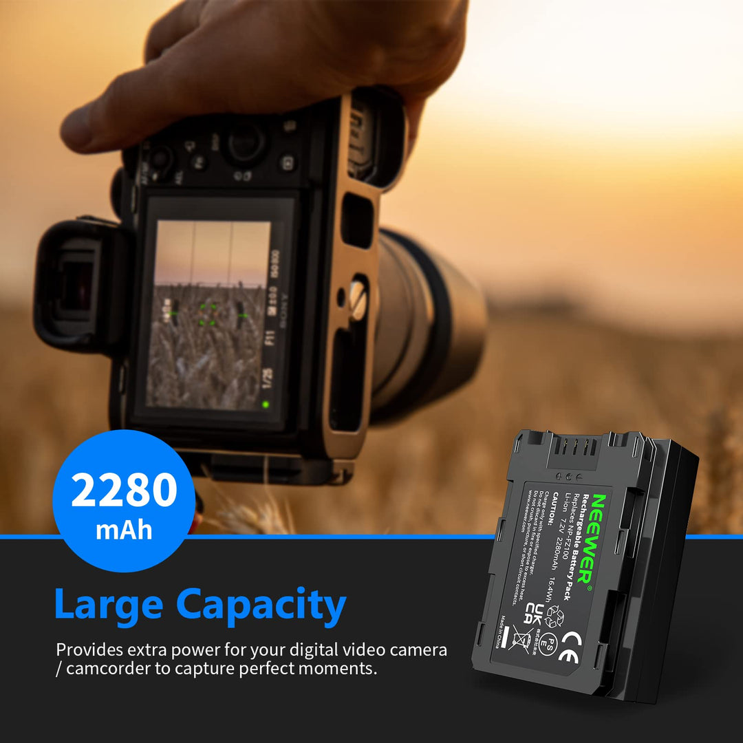 NEEWER NP-FZ100 Replacement Battery, 2280mAh