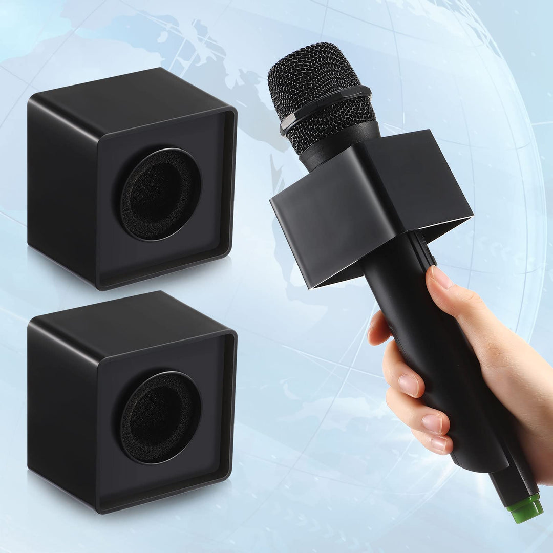 Landhoow Microphone Flag Station, White and Black, 4 Count