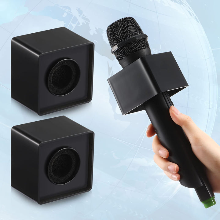 Landhoow Microphone Flag Station, White and Black, 4 Count