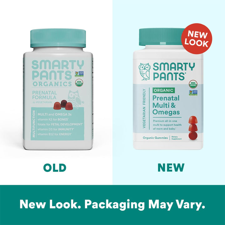 SmartyPants Organic Prenatal Multivitamin Gummies, 90 Count