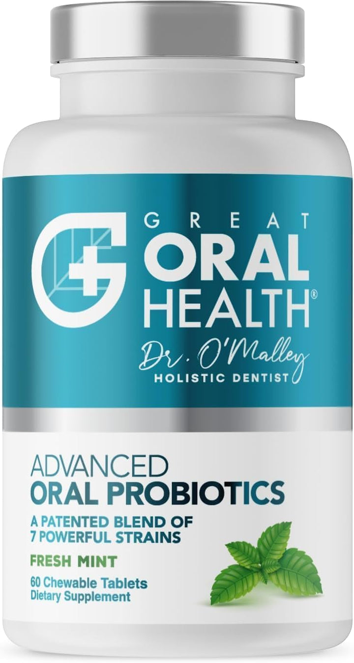 Great Oral Health Oral Probiotics Chewable Tablets, Mint, 60 Count