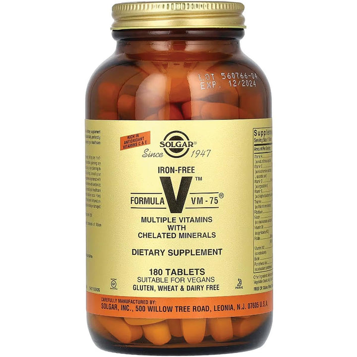 Solgar Formula VM-75 Iron-Free, 180 Count
