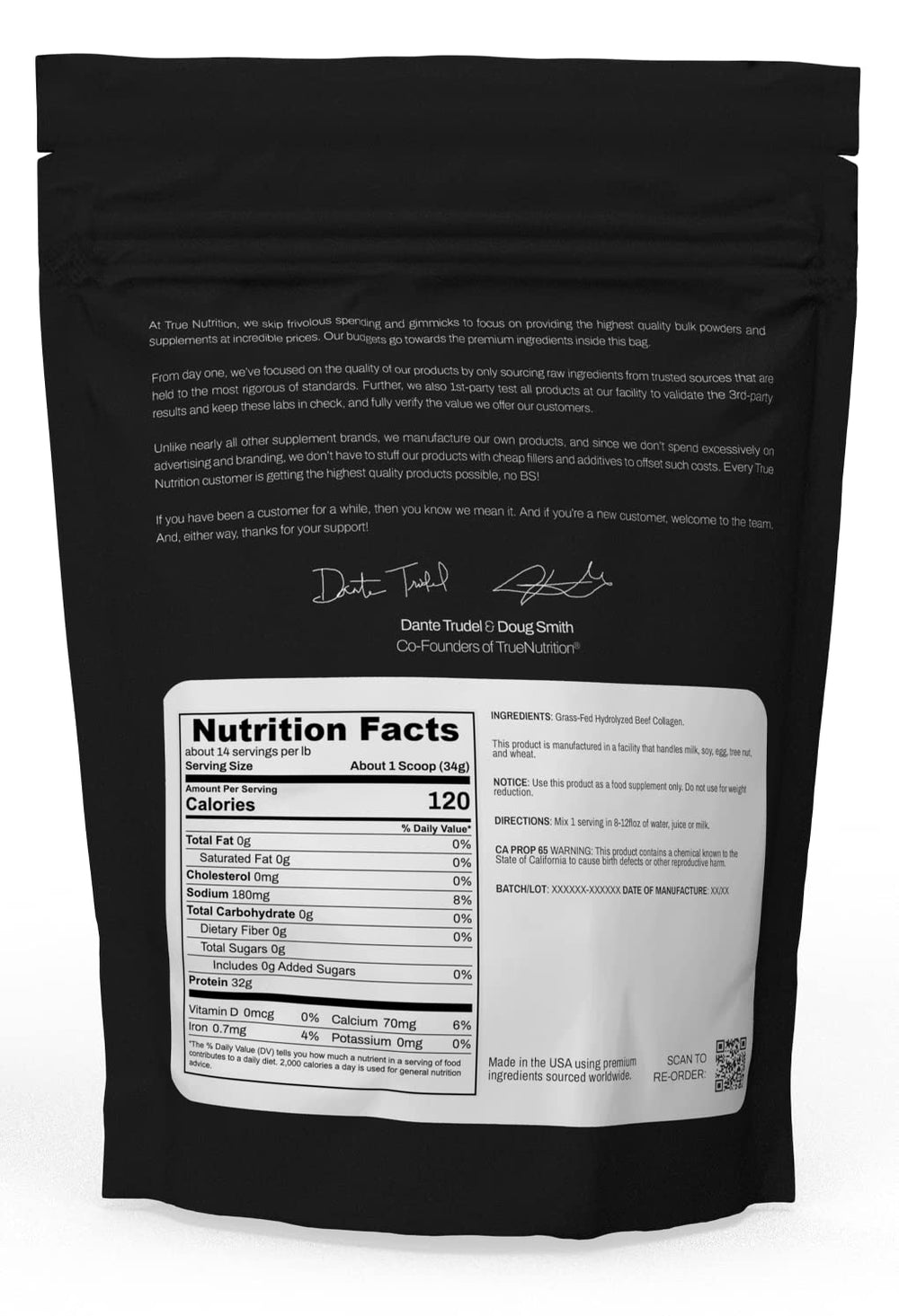 True Nutrition Hydrolyzed Collagen Powder, Unflavored, 1 lb