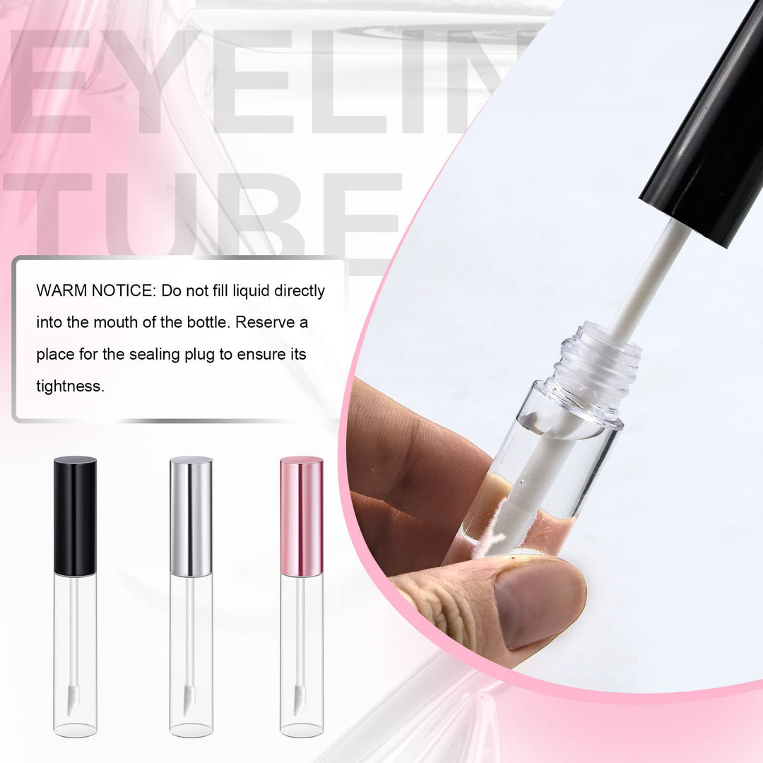 Bercoor Lip Gloss Tube, Black Silver and Pink, 30 Count