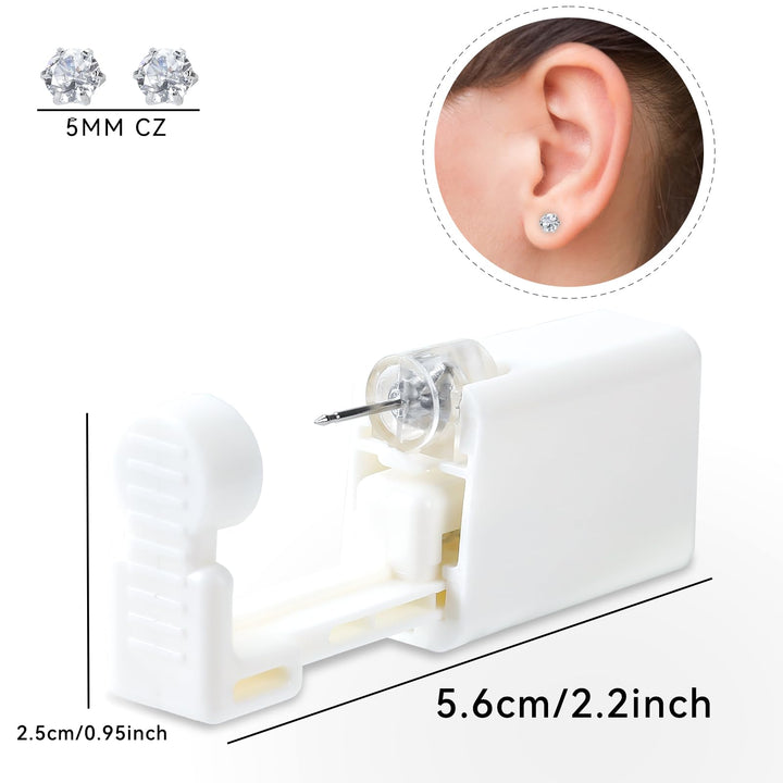 DIEWEISIMI Ear Piercing Kit, Silver, 5 mm, 24 Count