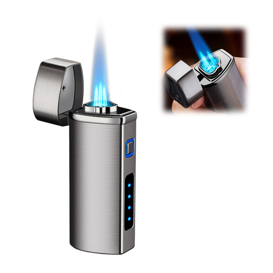 YKLWORLD Triple Jet Flame Lighter, Silver