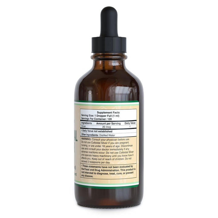 Double Wood Supplements Colloidal Silver Liquid, 20 PPM, 4 fl oz