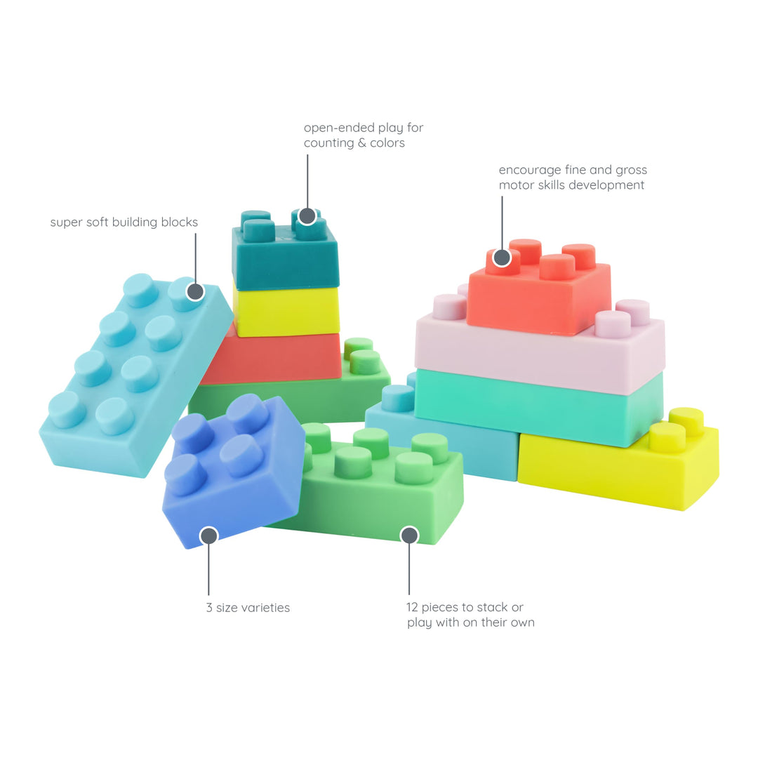 Infantino Super Soft Building Blocks, 12 Count