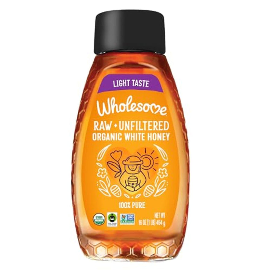 Wholesome Organic Raw Unfiltered White Honey, 16 oz