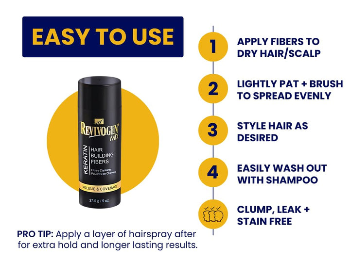 Revivogen MD Keratin Hair Building Fibers, Medium Brown, 0.9 oz