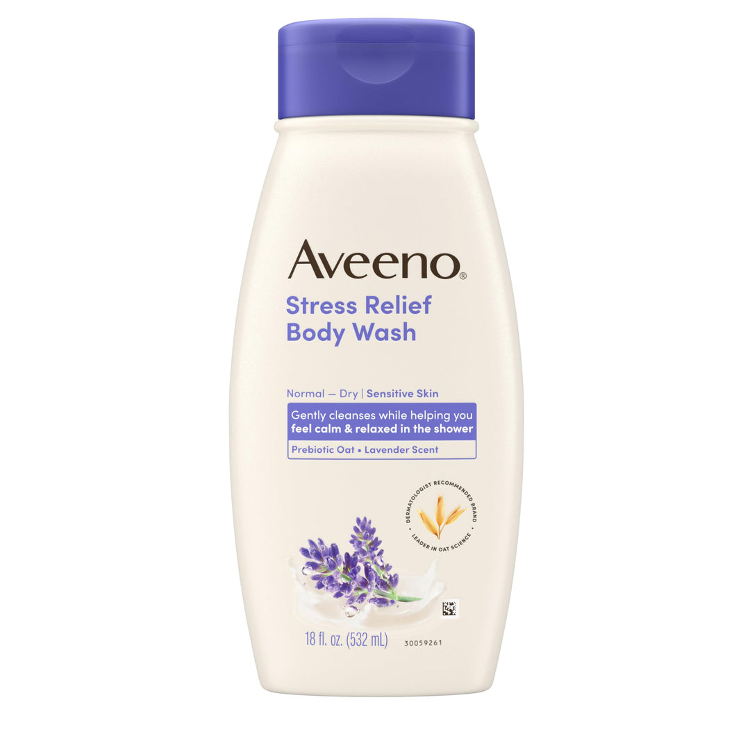Aveeno Stress Relief Body Wash, Lavender, 18 fl oz